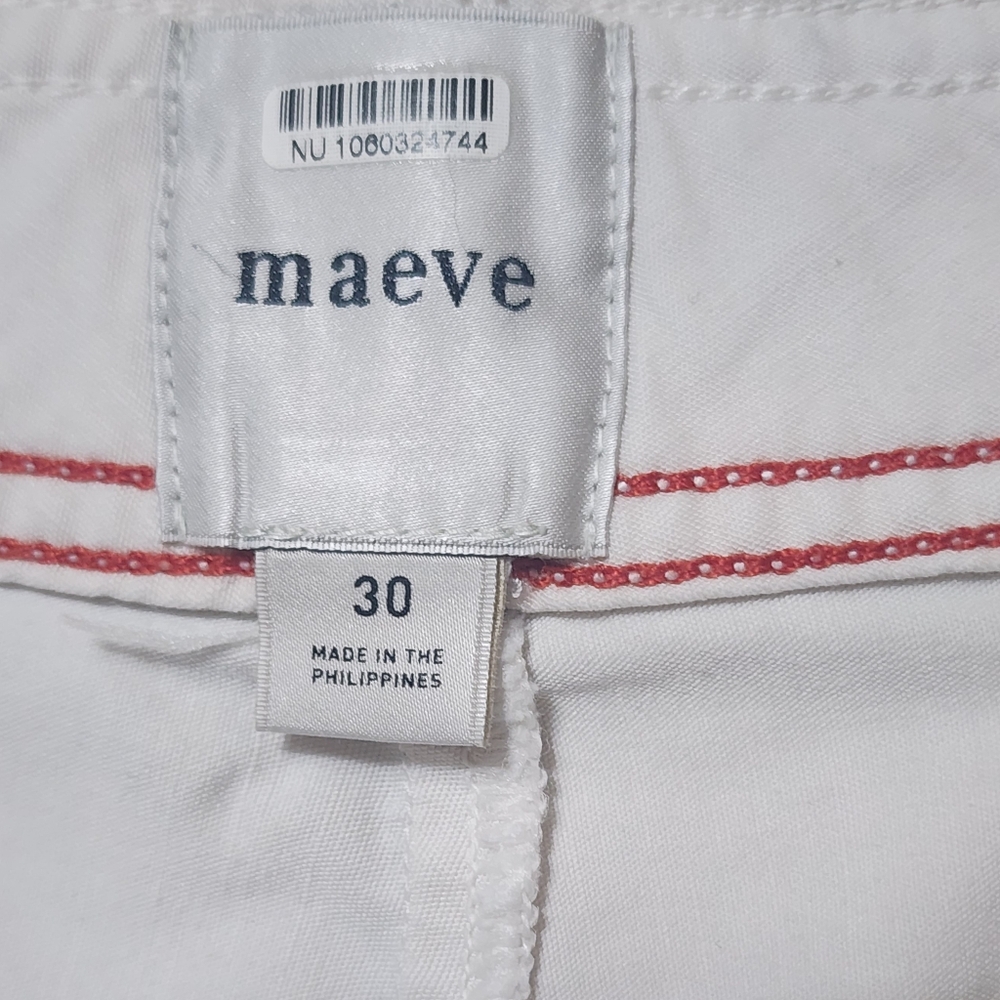 Anthropologie Maeve Ettie High Waisted Crop Wide Bold Stripe Pants W30 Stone - Picture 4 of 13